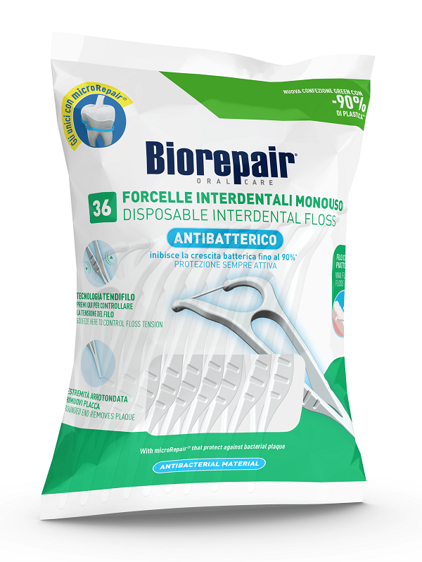BIOREPAIR ORAL CARE ANTIBATTERICO FORCELLE INTERDENTALI MONOUSO 36 PEZZI - Farmamood