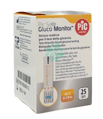 STRISCE MISURAZIONE GLICEMIA PIC GLUCO MONITOR 25 PEZZI - Farmamood