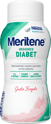 MERITENE RESOURCE DIABET FRAGOLA ALIMENTO IPERPROTEICO 28 VITAMINE E MINERALI 200 ML - Farmamood