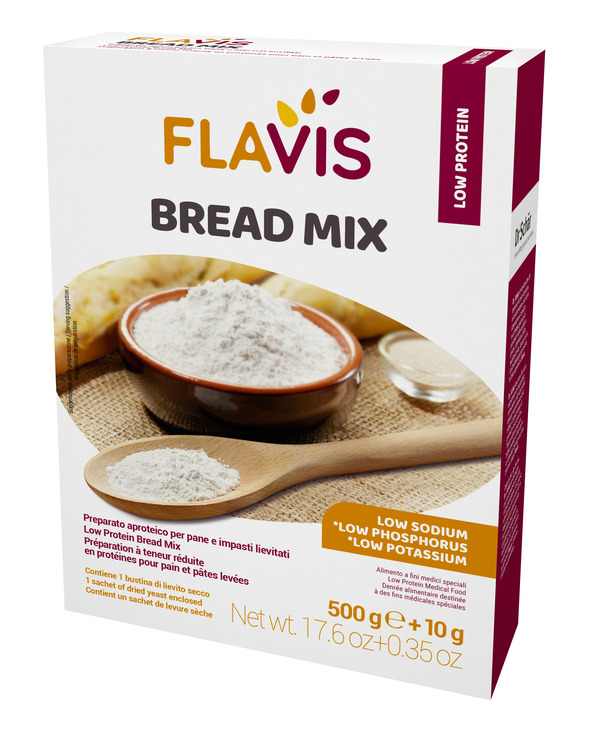 FLAVIS BREAD MIX PREPARATO PER PANE E IMPASTI LIEVITATI APROTEICI 500 G - Farmamood