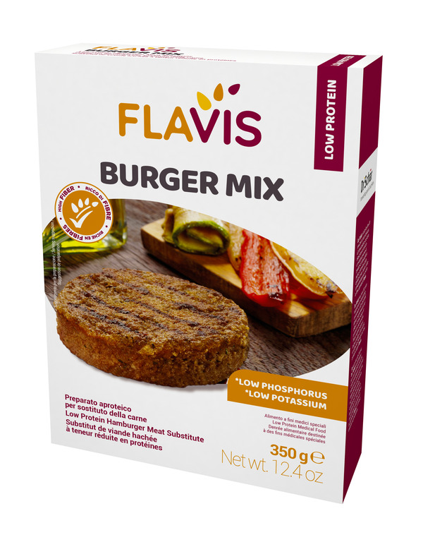 FLAVIS BURGER MIX PREPARATO APROTEICO PER SOSTITUTO DELLA CARNE 350 G - Farmamood