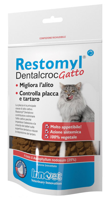 RESTOMYL DENTALCROC GATTO BUSTA 60 G - Farmamood