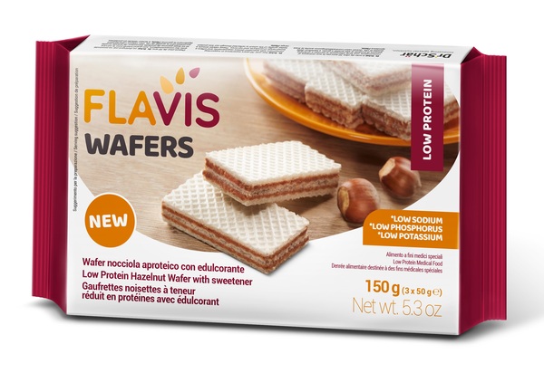 FLAVIS WAFERS NOCCIOLA APROTEICO 3 PORZIONI DA 50 G - Farmamood