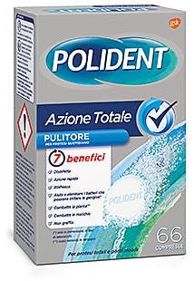 POLIDENT AZIONE TOTALE 66 COMPRESSE PULITORE PER PROTESI QUOTIDIANO - Farmamood