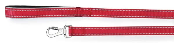 GUINZAGLIO REFLEX CON MANIGLIA IN NEOPRENE ROSSO 15 X 1200 MM - Farmamood