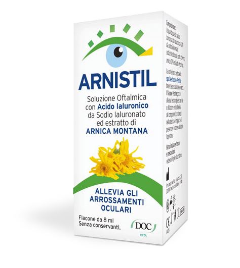 ARNISTIL SOLUZIONE OFTALMICA ACIDO IALURONICO 0,2% + ESTRATTO DI ARNICA MONTANA 0,1% FLACONE 8 ML - Farmamood