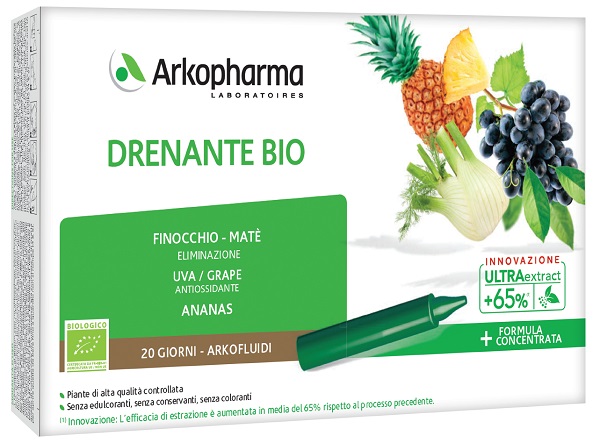 ARKOFLUIDI ULTRA SUONI DRENANTE BIO 20 FIALE - Farmamood
