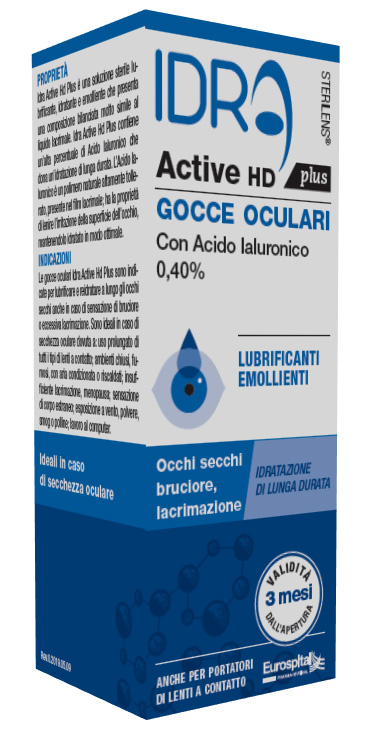 GOCCE OCULARI STERILENS IDRA ACTIVE HD PLUS 10 ML CON ACIDO IALURONICO 0,40% - Farmamood