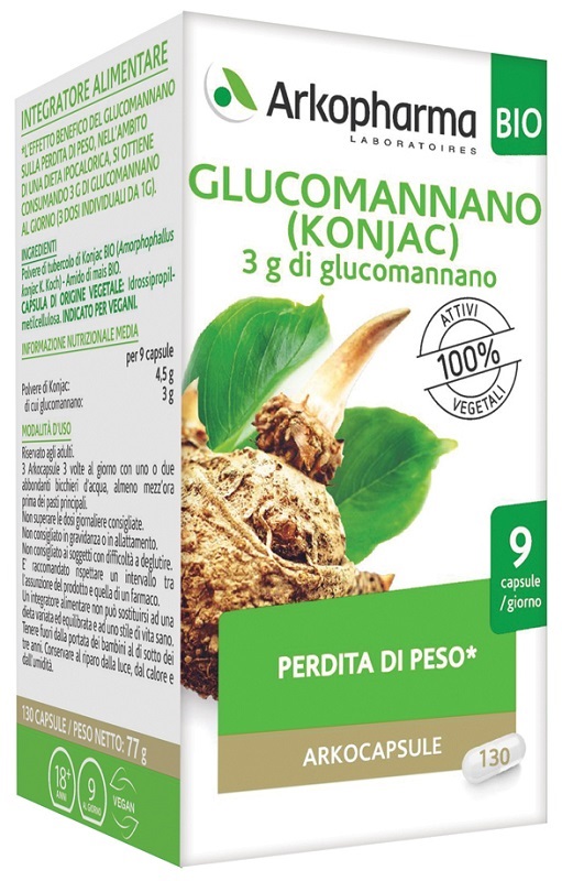 ARKO CAPSULE GLUCOMANNANO BIO 130 CAPSULE - Farmamood