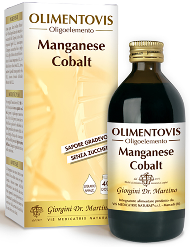 OLIMENTOVIS OLIGOELEMENTO MANGANESE COBALT LIQUIDO ANALCOLICO SENZA ZUCCHERI 200 ML 40 DOSI - Farmamood