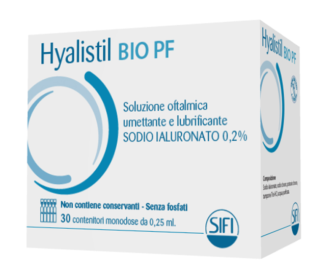 HYALISTIL BIO PF SOLUZIONE OFTALMICA PHOSPHATE FREE MONODOSE A BASE DI ACIDO IALURONICO 0,2% 30 FLACONCINI 0,25 ML - Farmamood
