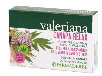 VALERIANA CANAPA RELAX 30 COMPRESSE DIVISIBILI - Farmamood