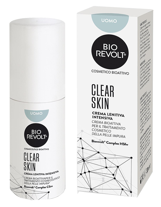 BIOREVOLT RX CLEAR SKIN UOMO CREMA LENITIVA INTENSIVA BIOATTIVA PER PELLE IMPURA 30 ML - Farmamood