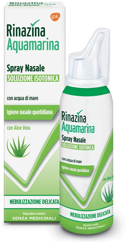 RINAZINA AQUAMARINA ISOTONICA ALOE SPRAY NEBULIZZAZIONE DELICATA 100 ML - Farmamood