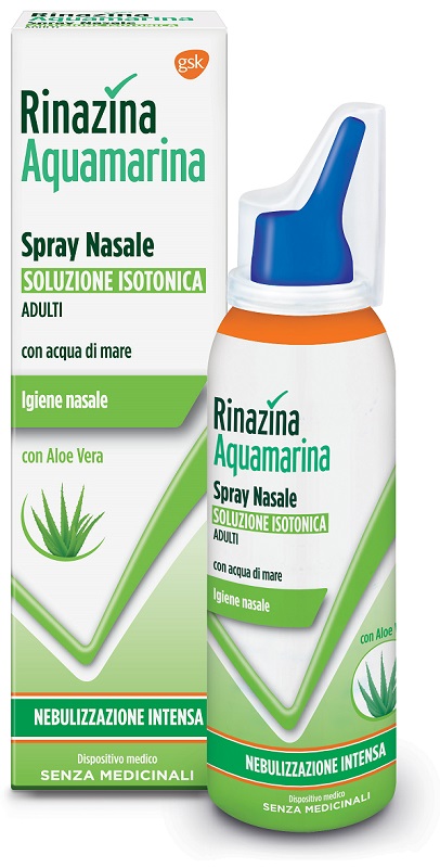 RINAZINA AQUAMARINA ISOTONICA ALOE SPRAY NEBULIZZAZIONE INTENSA 100 ML - Farmamood