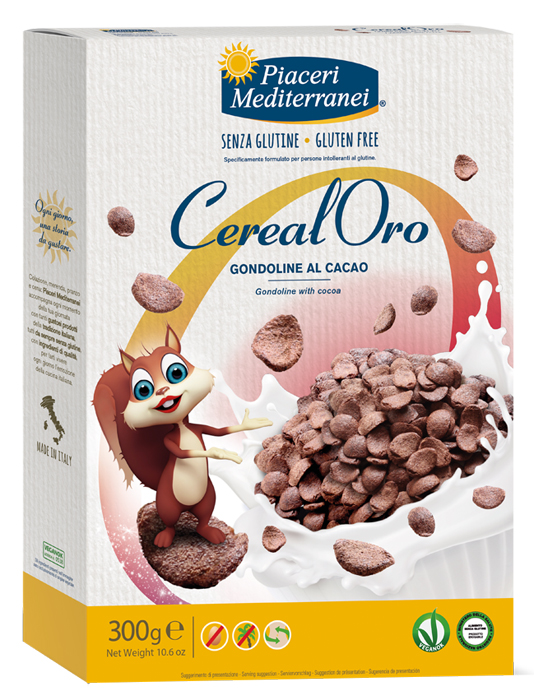 PIACERI MEDITERRANEI CEREALORO GONDOLINE CACAO 300 G - Farmamood