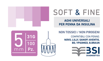 AGO PER PENNA DA INSULINA SOFT&FINE 31 GAUGE 5 MM 100 PEZZI - Farmamood