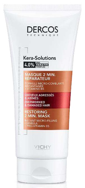 DERCOS TECHNIQUE KERASOL MASCHERA RIPARATRICE 2 MIN 200 ML - Farmamood