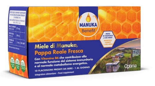 MANUKA BENEFIT PAPPA REALE MANUKA VITAMINA B6 10 FLACONCINI 10 ML - Farmamood