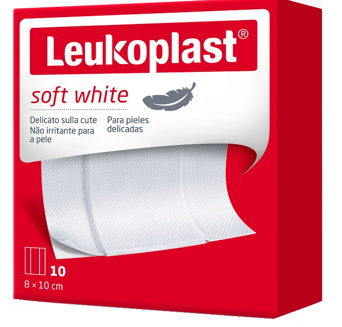 LEUKOPLAST SOFT WHITE 100 X 8 CM 10 PEZZI - Farmamood