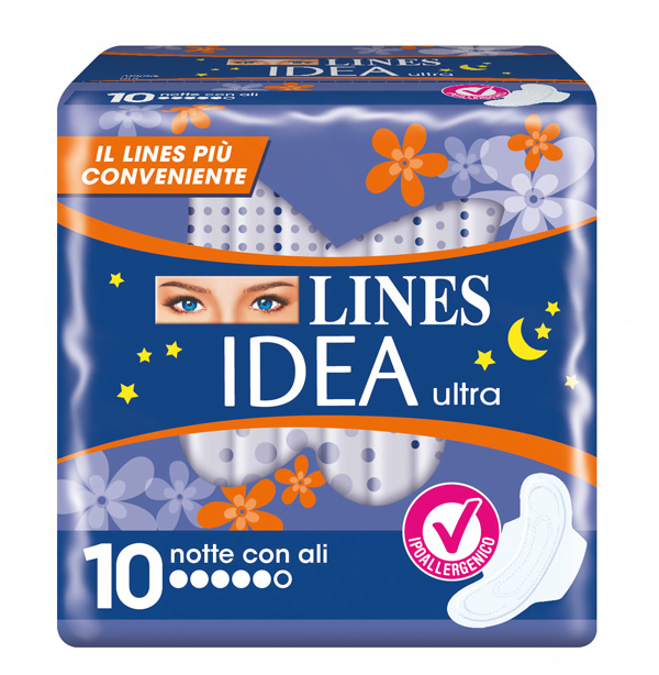 IDEA ULTRA ASSORBENTE NOTTE CON ALI 10 PEZZI - Farmamood