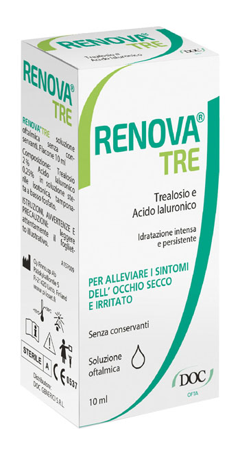 RENOVA TRE COLLIRIO A BASE DI TREALOSIO E ACIDO IALURONICO 10 ML SENZA CONSERVANTI - Farmamood