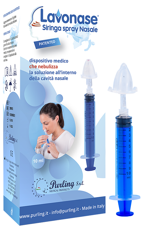 LAVONASE SIRINGA SPRAY NASALE NON STERILE 10 ML LUER-LOCK CON CAPPUCCIO + UGELLO NASALE CON RACCORDO LUER-LOCK + PERFORATORE CON VALVOLA NON RITORNO CON TAPPO - Farmamood