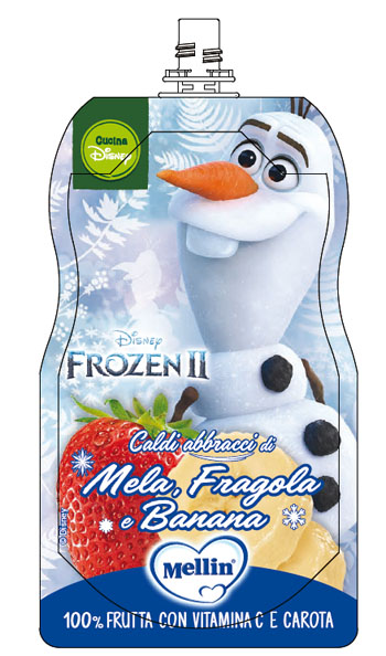 POUCH DISNEY FROZEN MELA FRAGOLA BANANA 110 G - Farmamood