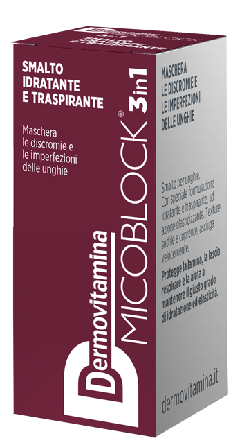 DERMOVITAMINA MICOBLOCK 3 IN 1 SMALTO IDRATANTE E TRASPIRANTE BORDEAUX 5 ML - Farmamood