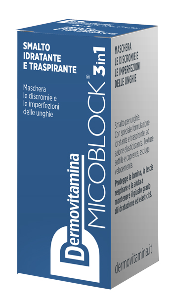 DERMOVITAMINA MICOBLOCK 3 IN 1 SMALTO IDRATANTE E TRASPIRANTE BLU 5 ML - Farmamood