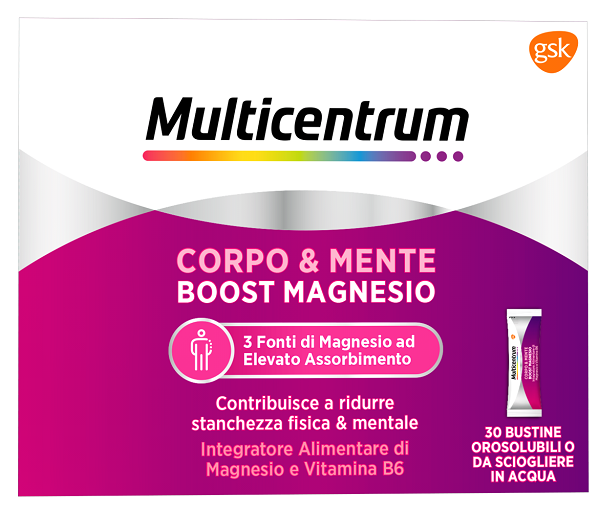 MULTICENTRUM BOOST MAGNESIO 30 BUSTINE - Farmamood