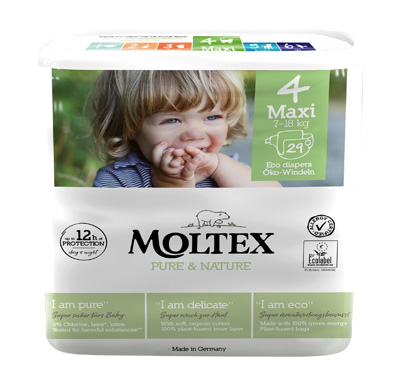 PANNOLINI MOLTEX PURE & NATURE MAXI 7-18 KG TAGLIA 4 29 PEZZI - Farmamood