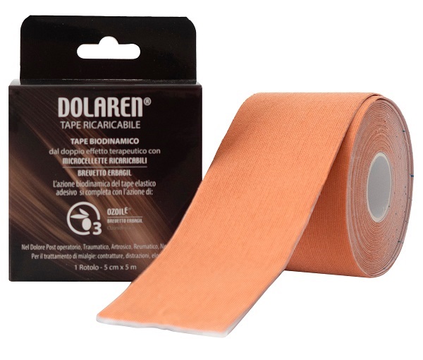 DOLAREN TAPE RICARICABILE CEROTTO TERAPEUTICO BEIGE CM 5X5 M IN ROTOLO - Farmamood