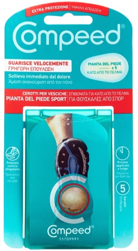 COMPEED CEROTTI PER VESCICHE PIANTA PIEDE SPORT 5 PEZZI - Farmamood