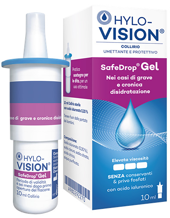HYLOVISION SAFE DROP GEL 0,3% COLLIRIO UMETTANTE E PROTETTIVO 10 ML - Farmamood