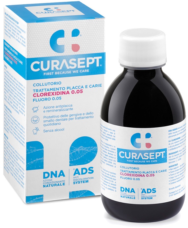 CURASEPT COLLUTORIO 0,05 ADS + DNA 200 ML - Farmamood