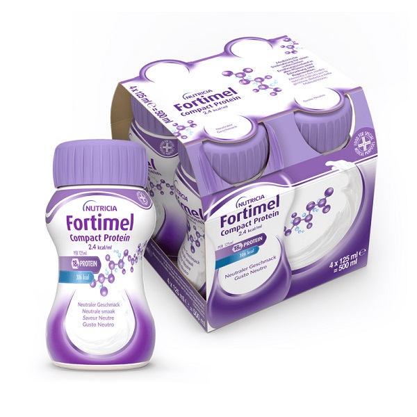 NUTRICIA FORTIMEL COMPACT PROTEIN GUSTO NEUTRO 4 BOTTIGLIE DA 125 ML - Farmamood