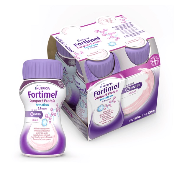 NUTRICIA FORTIMEL COMPACT PROTEIN GUSTO FRUTTI ROSSI RINFRESCANTI 4 BOTTIGLIE DA 125 ML - Farmamood