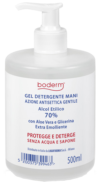 BODERM HAND CLEANSING GEL 70% 500 ML CON DISPENSER - Farmamood