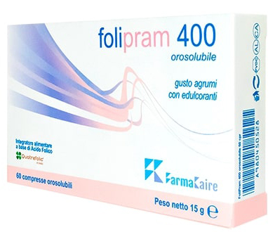 FOLIPRAM 400 60 COMPRESSE OROSOLUBILI GUSTO AGRUMI - Farmamood