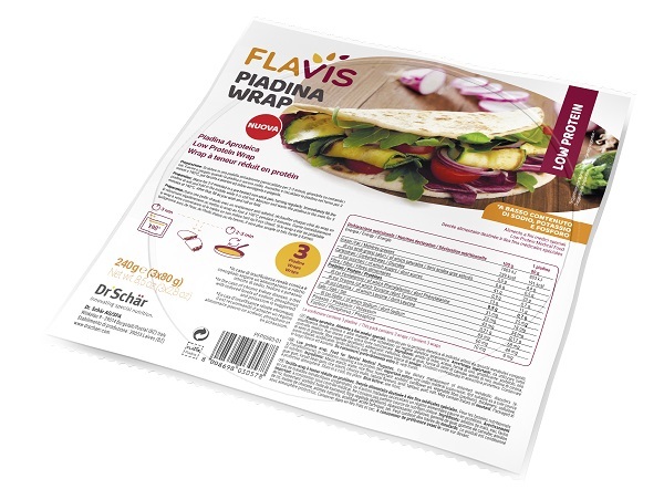 FLAVIS PIADINA WRAP APROTEICA 3 PEZZI DA 80 G - Farmamood