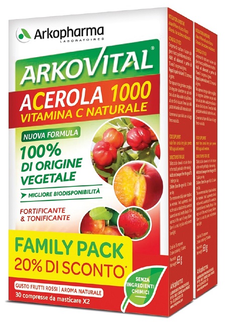 ARKOVITAL ACEROLA 1000 PACK FAMILY 60 COMPRESSE - Farmamood