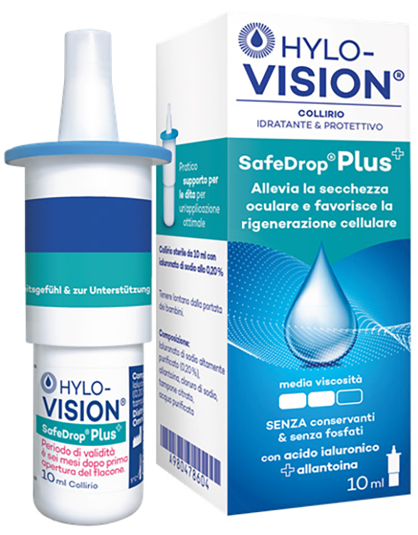 HYLOVISION SAFE DROP PLUS COLLIRIO IDRATANTE E PROTETTIVO 10 ML - Farmamood