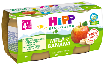 HIPP BIO OMOGENEIZZATO MELA/BANANA 2X80 G - Farmamood