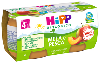 HIPP BIO OMOGENEIZZATO MELA/PESCA 2 X 80 G - Farmamood