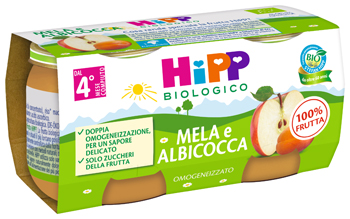 HIPP BIO OMOGENEIZZATO ALBICOCCA/MELA 2X80 G - Farmamood