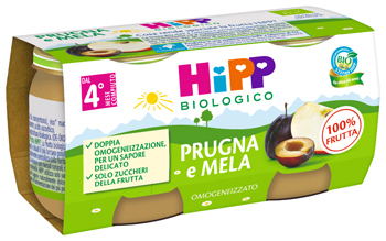 HIPP BIO OMOGENEIZZATO PRUGNA E MELA 2 X 80 G - Farmamood