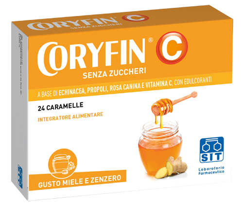 CORYFIN C SENZA ZUCCHERO MIELE ZENZERO 24 CARAMELLE - Farmamood