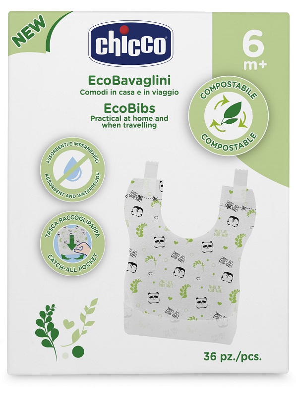 CHICCO BAVAGLINI MONOUSO COMPOSTABILI 36 PEZZI - Farmamood