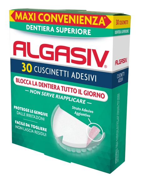 ALGASIV ADESIVO PER PROTESI DENTARIA SUPERIORE 30 PEZZI - Farmamood